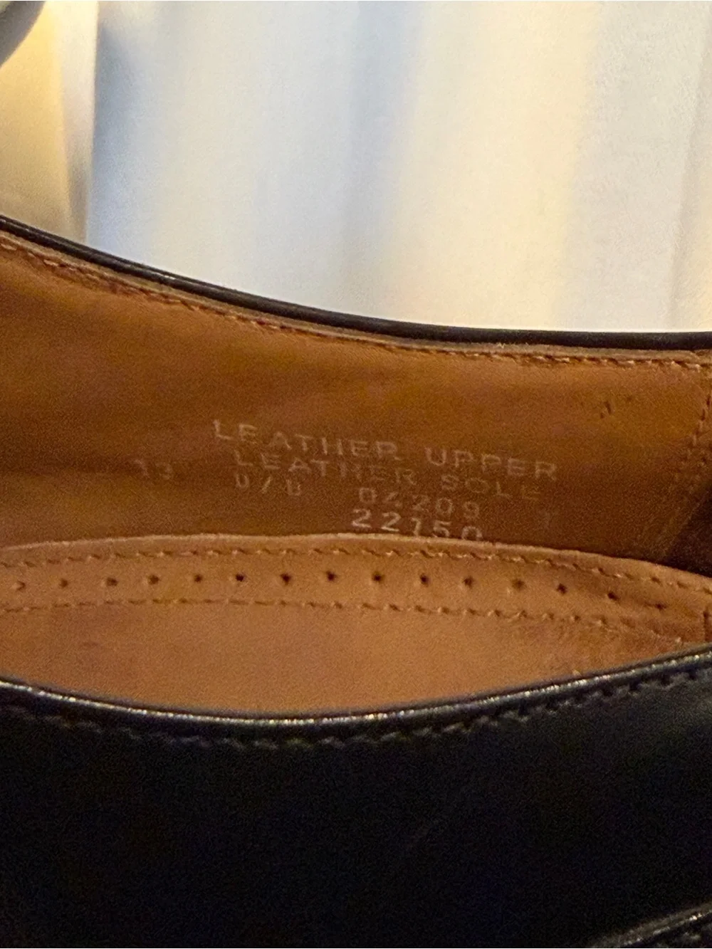Men’s Bostonian Crown Windsor Leather Black Cap Toe Dress Shoes Size 13